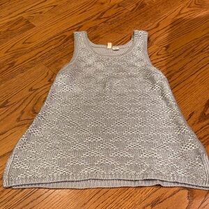 Moth Woman’s Metallic Silver Knit Tank Top Size XS